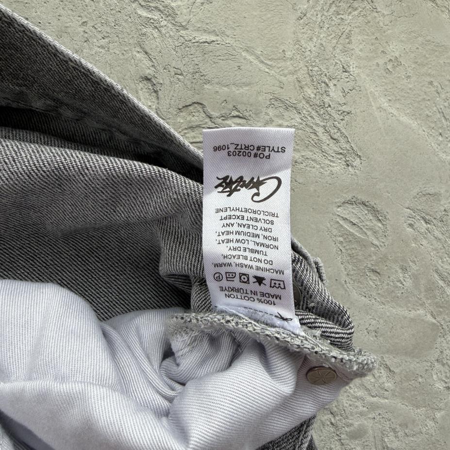 EMBOSSED C-STAR DENIM WORK PANT-grey