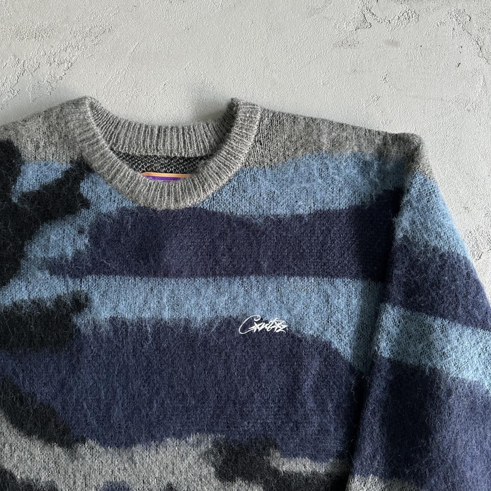 Mohair kmit sweater deep ocean camo