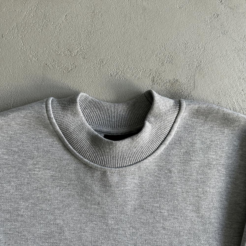 sy round neck suit-gray