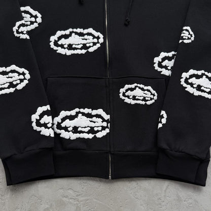 Cor X DenTears Zip Up Hoodie+DenTears Island Wreath Sweatpant -black