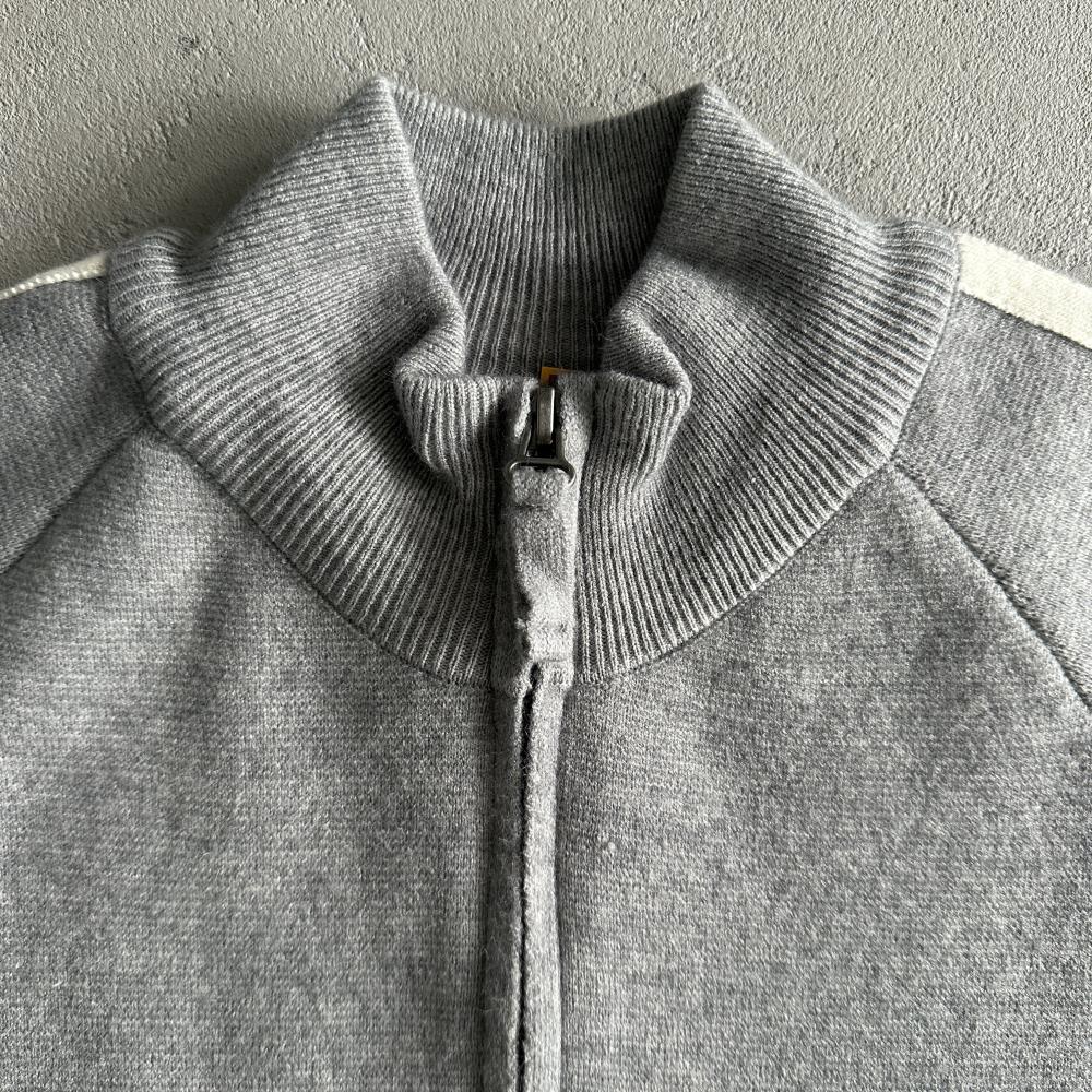 Knit zip up fleece-grey