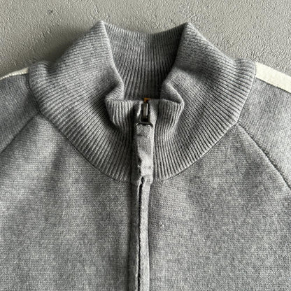Knit zip up fleece-grey