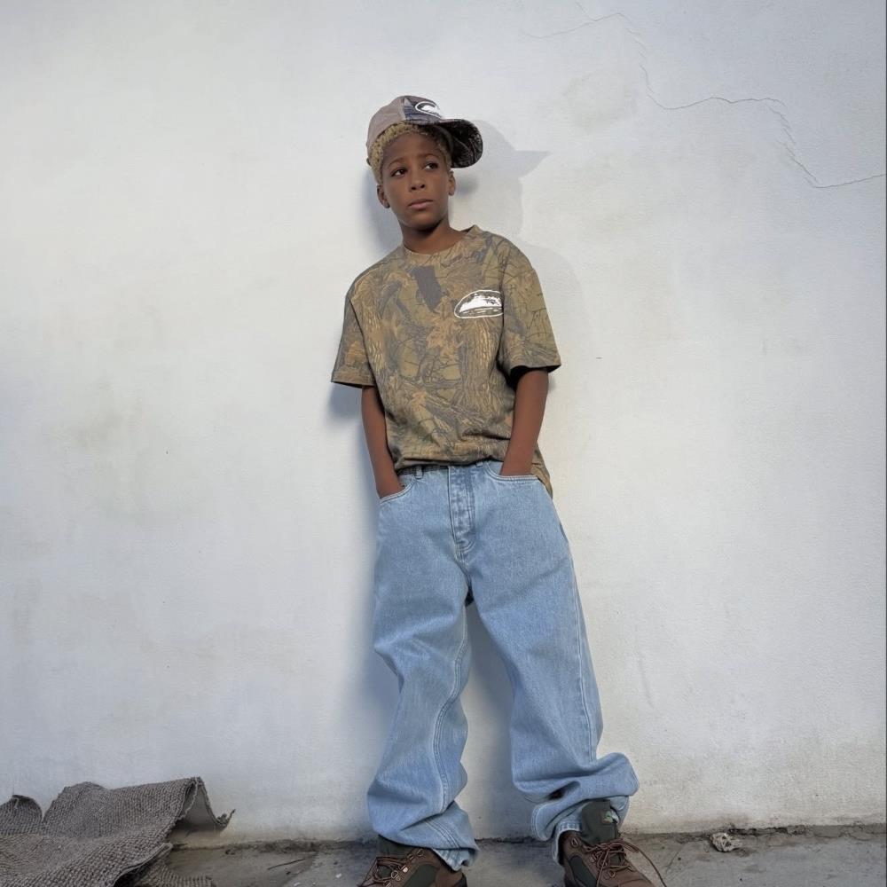 Island Puff Print Tee- Forest Camo