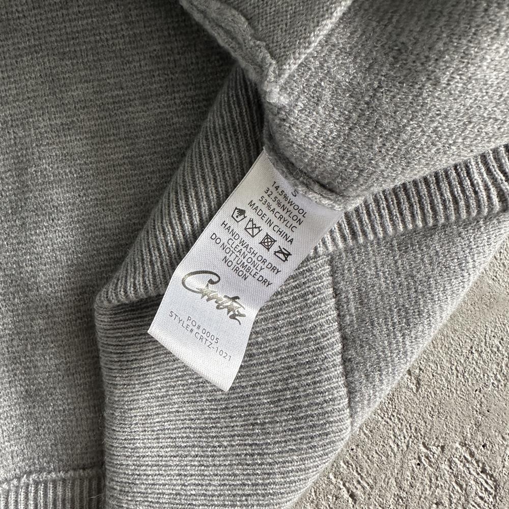 Knit zip up fleece-grey