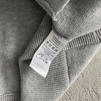 Knit zip up fleece-grey