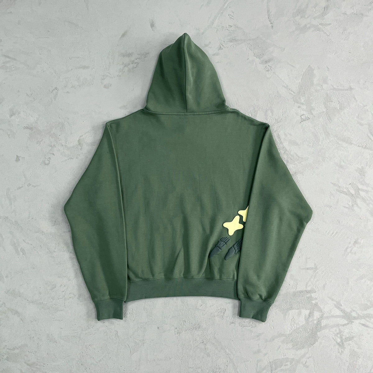 BPM “space trails”hoodie - green