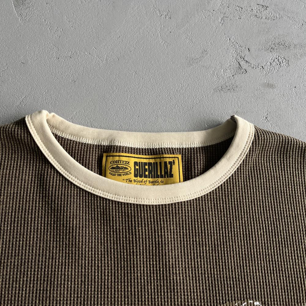 Cold Eagle Print Waffle Long-sleeve