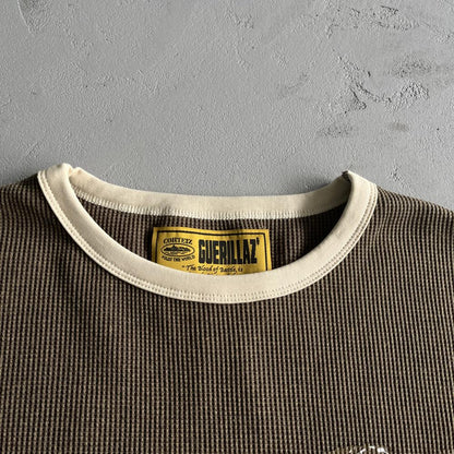 Cold Eagle Print Waffle Long-sleeve