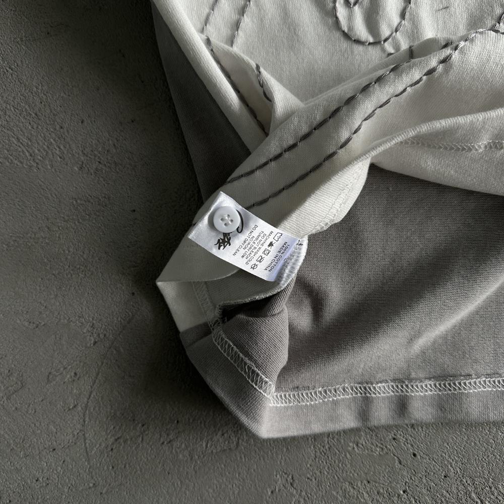 Color Block Polo Long Sleeve Shirt-Black Gray