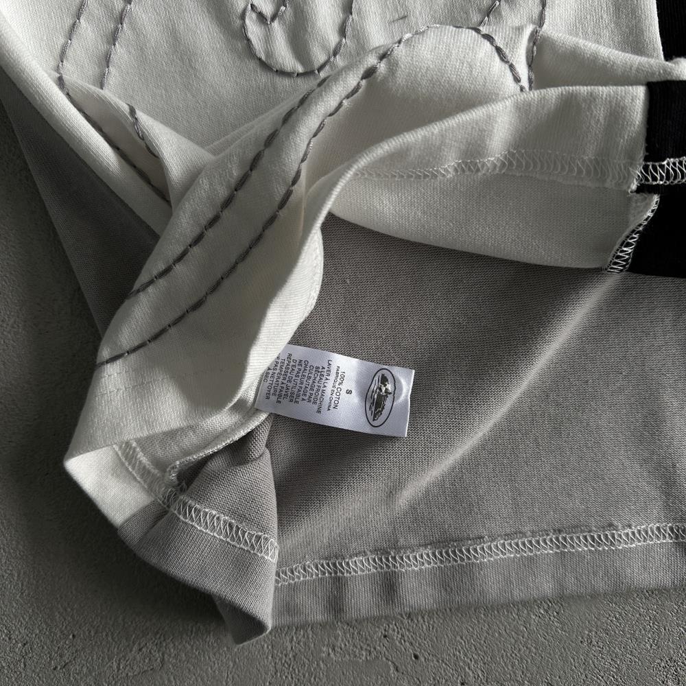 Color Block Polo Long Sleeve Shirt-Black Gray