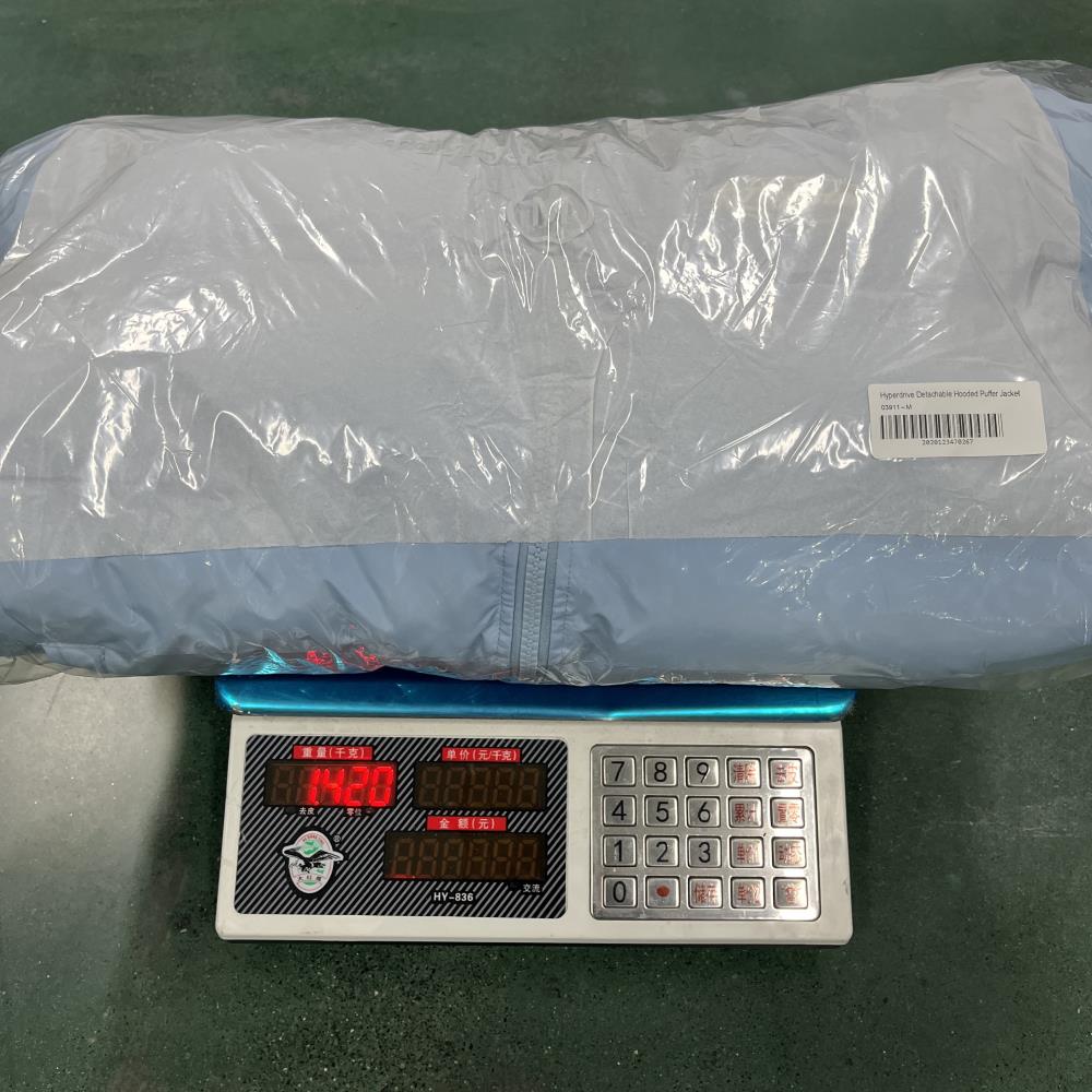 ICE BLUE HYPERDRIVE DETACHABLE HOOD PUFFER JACKET