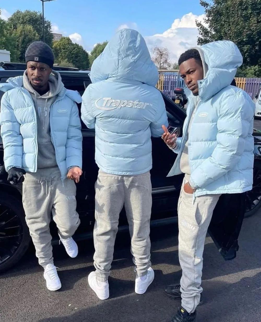 ICE BLUE HYPERDRIVE DETACHABLE HOOD PUFFER JACKET