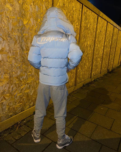 ICE BLUE HYPERDRIVE DETACHABLE HOOD PUFFER JACKET
