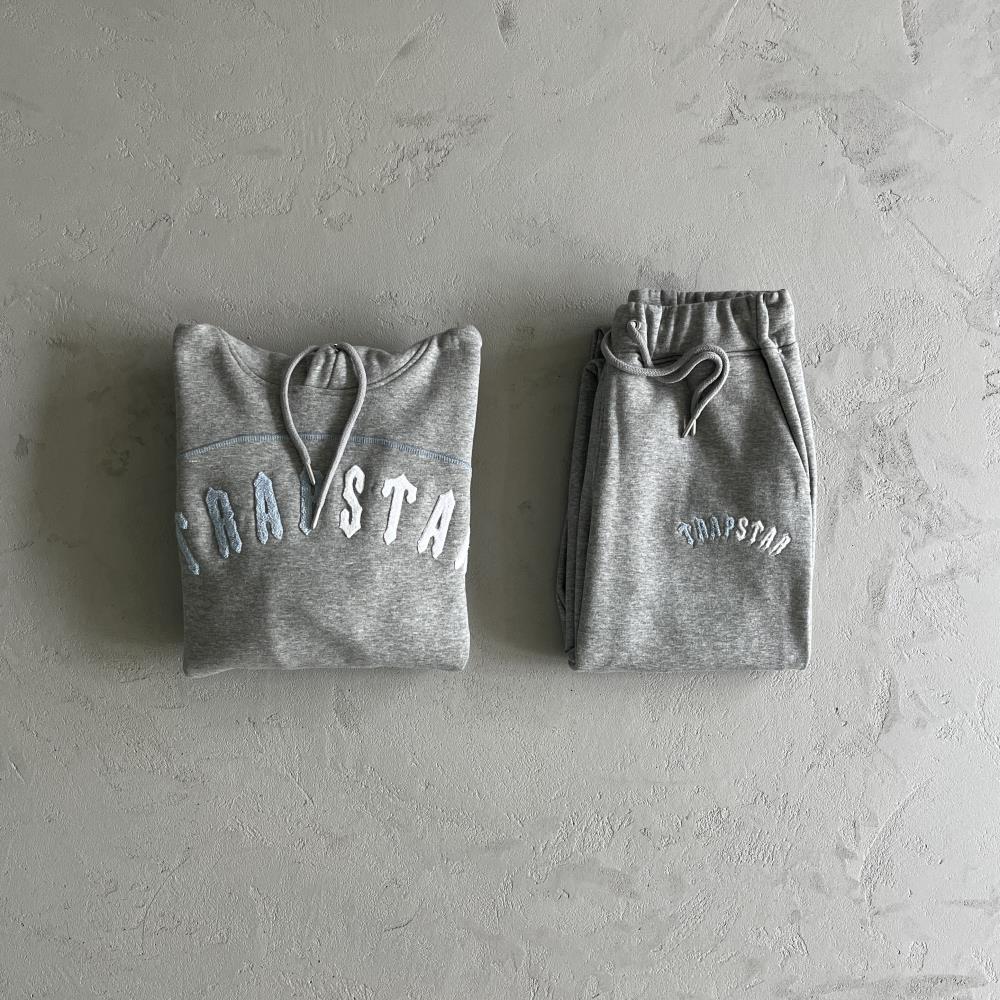 IRONGATE CHENILLE AECH HOODIE TRACKSUIT-GREY/BLUE/WHITE