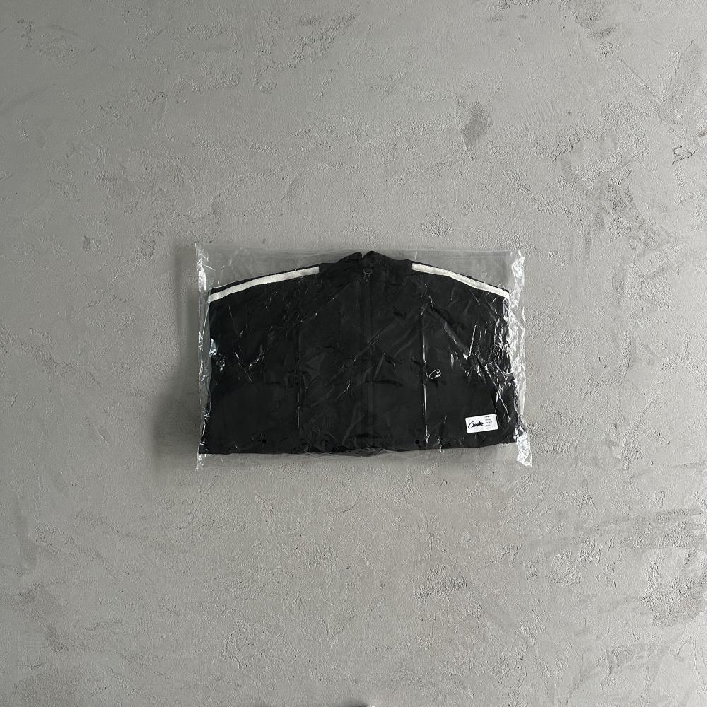 Knit zip up fleece-black