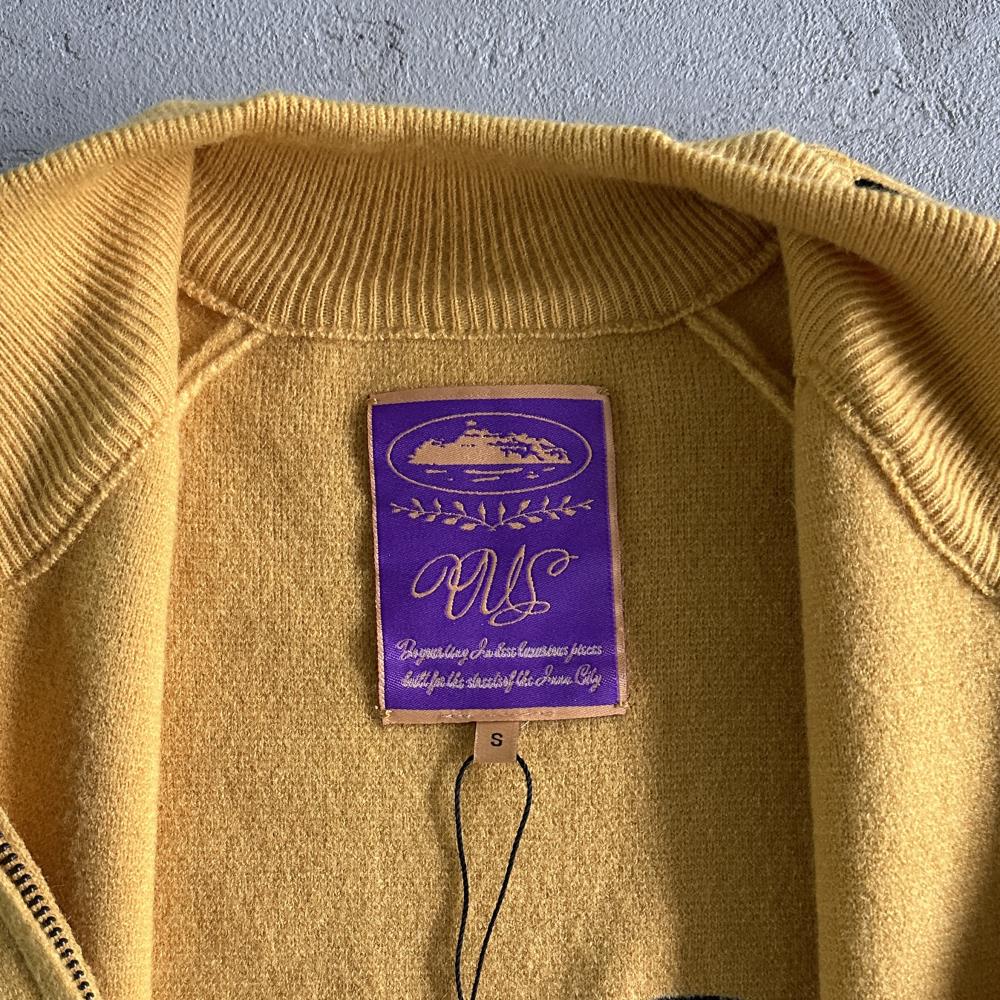 Knit zip up fleece- yellow