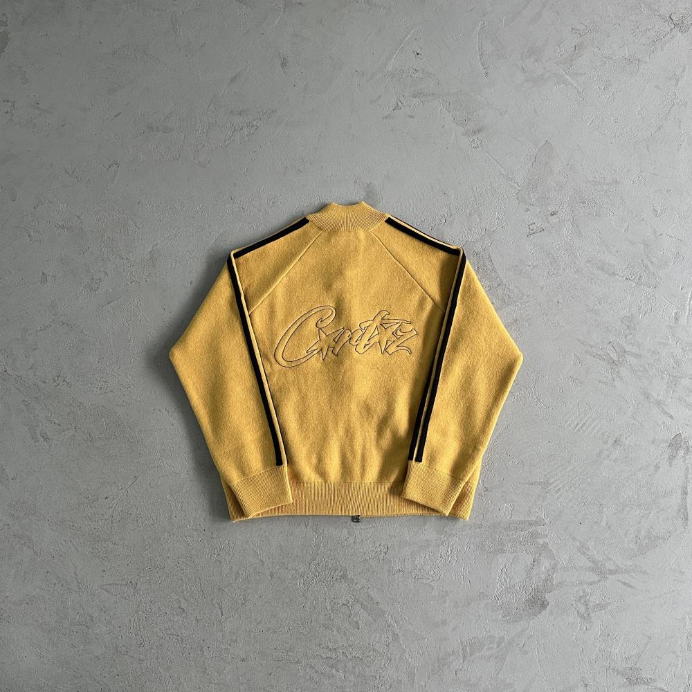 Knit zip up fleece- yellow