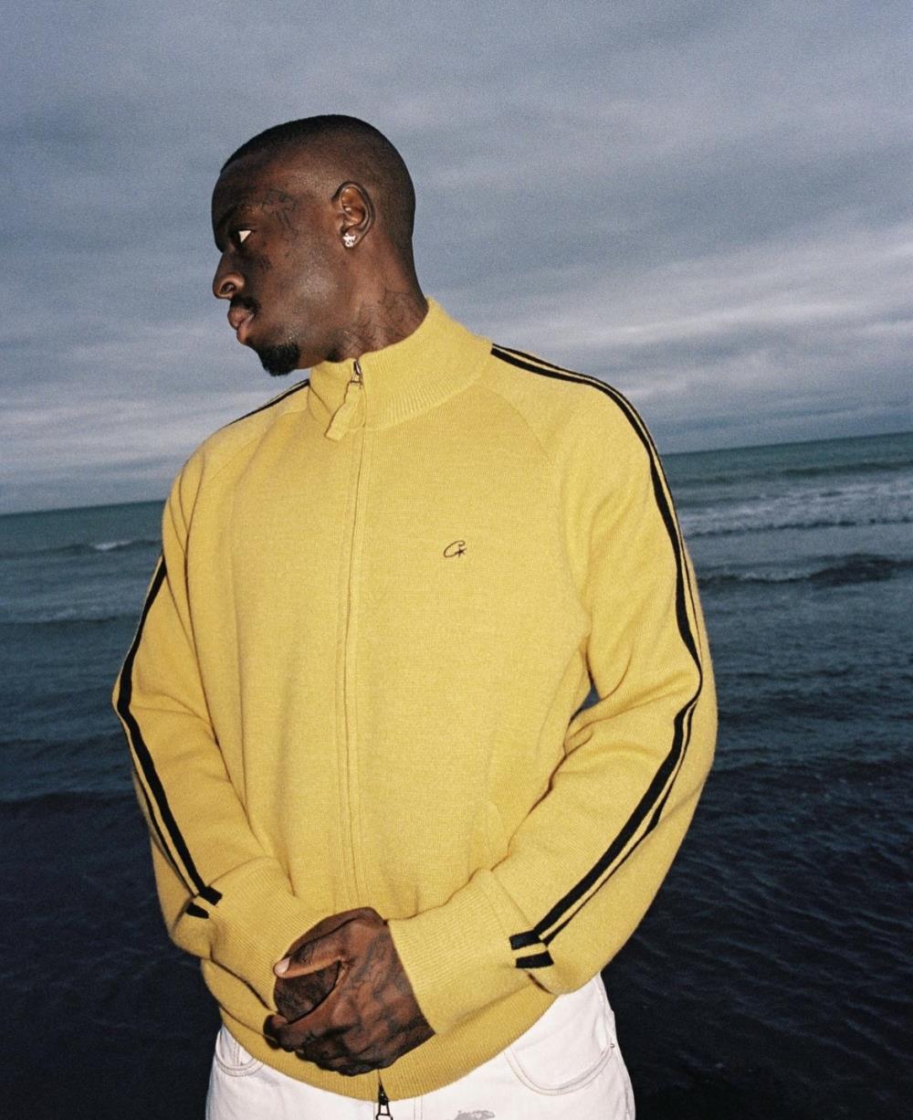 Knit zip up fleece- yellow