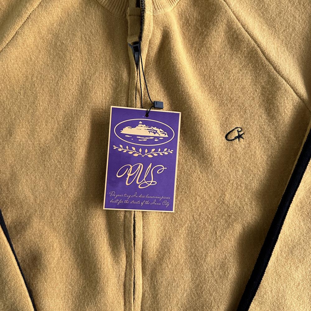 Knit zip up fleece- yellow