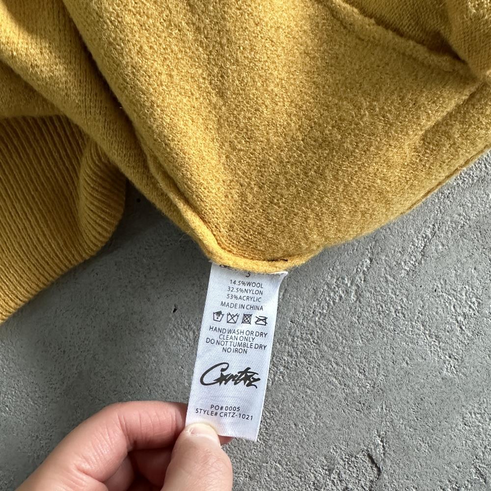 Knit zip up fleece- yellow