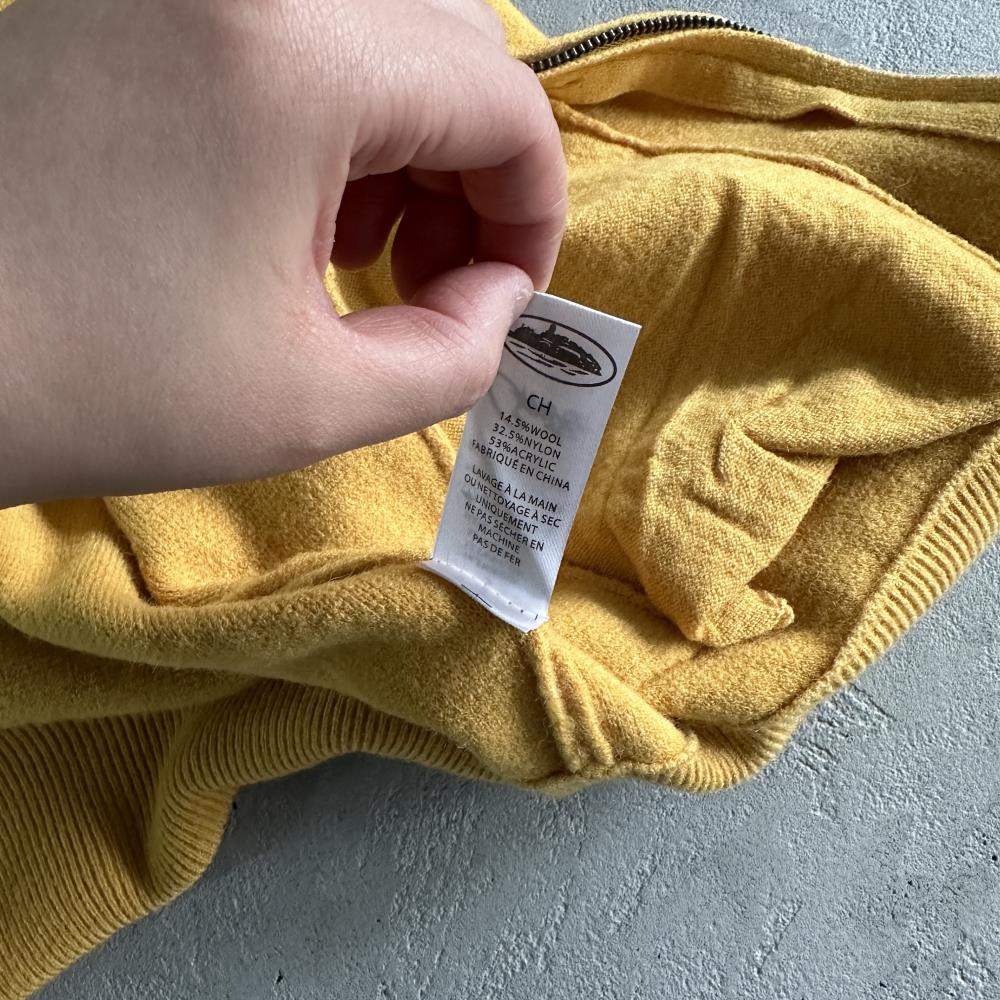 Knit zip up fleece- yellow