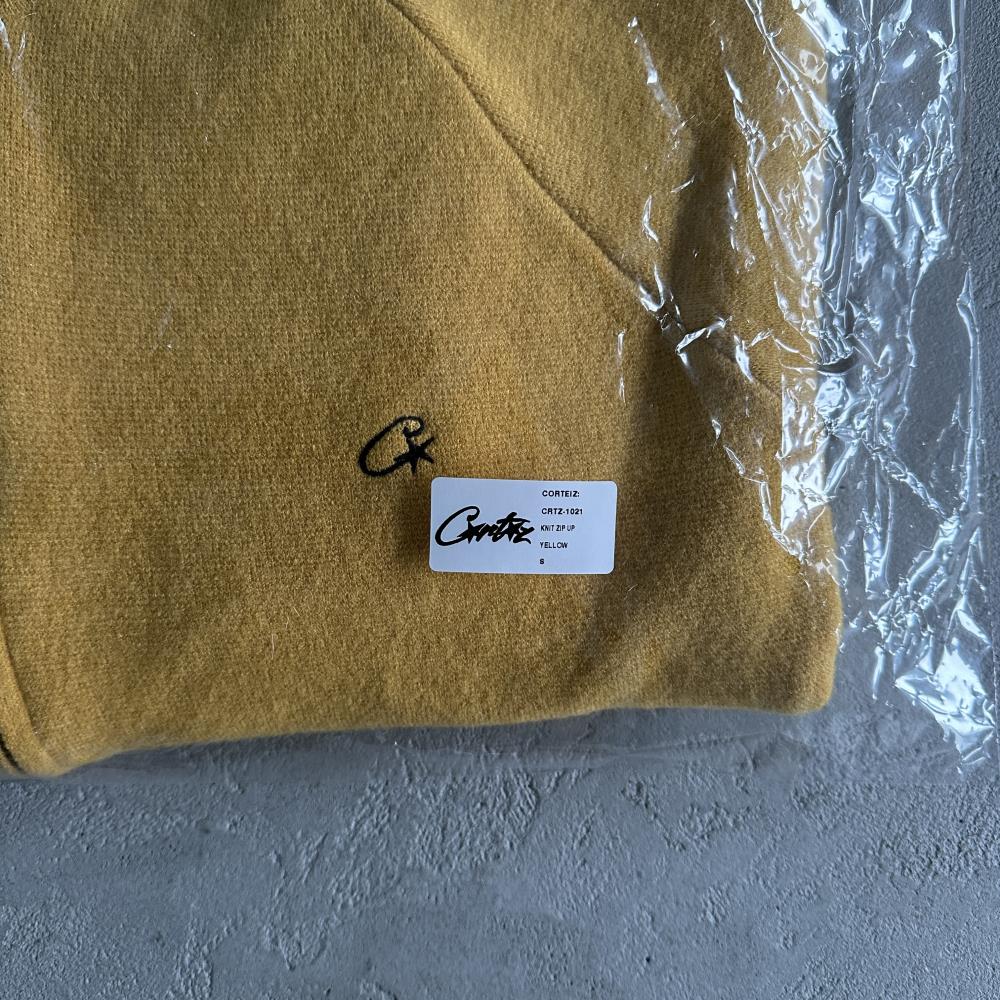 Knit zip up fleece- yellow