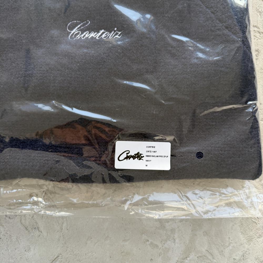 MULTI STRIPE KNIT ZIP UP [NAVY]