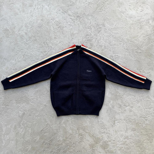 MULTI STRIPE KNIT ZIP UP [NAVY]