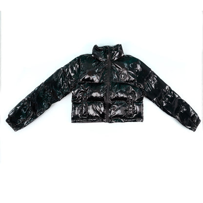 WOMEN'S DECODED HOODED PUFFER 2.0 JACKET -Shiny Black
