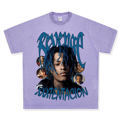 XXXTentacion Vintage American Hip-Hop Rap Printed Short Sleeve T-Shirt