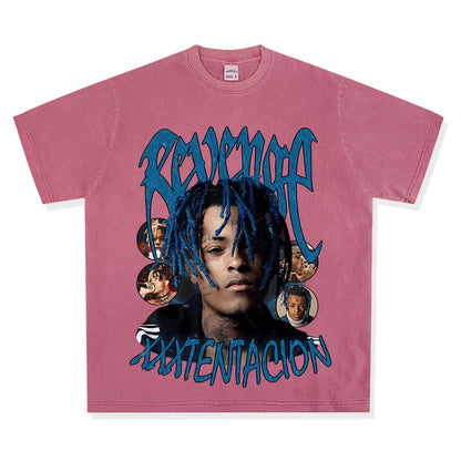 XXXTentacion Vintage American Hip-Hop Rap Printed Short Sleeve T-Shirt