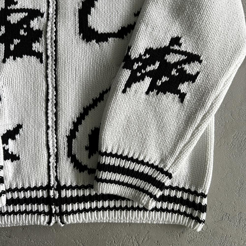 heavy knit jacquard sweater