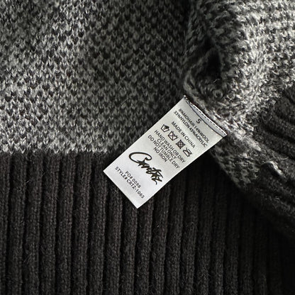 morehairfuzzy collar sweater-black
