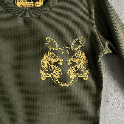 [Special Offer] Waffle Tiger Stars Long Sleeve-Green