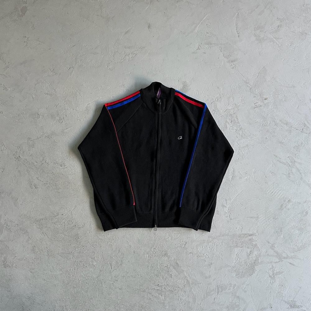 Knit zip up fleece- Black