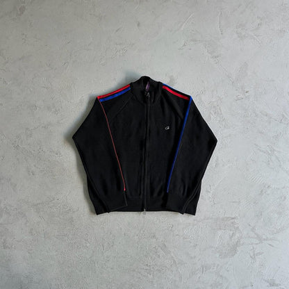 Knit zip up fleece- Black
