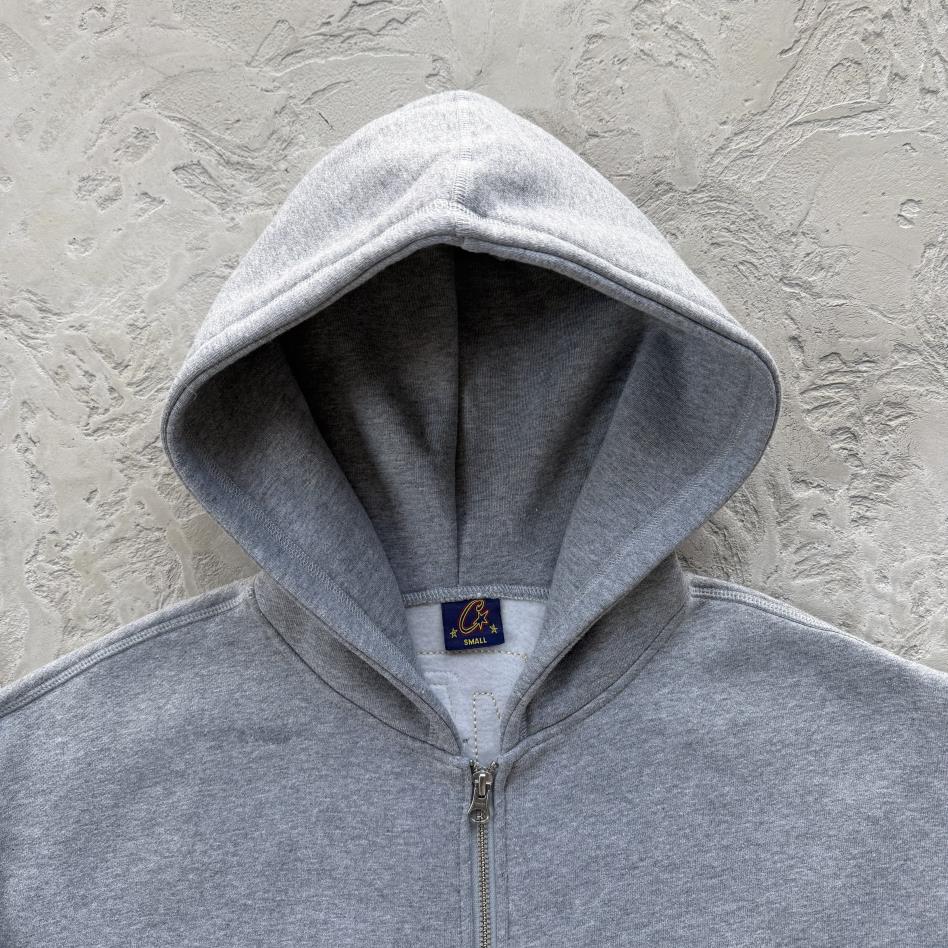 Lundun Stitch Zip Hoodie -Heather Grey