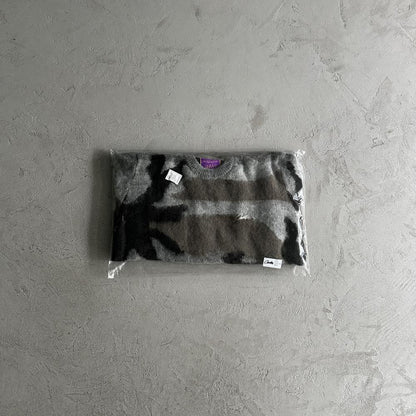 Mohair kmit sweater deep ocean camo grey