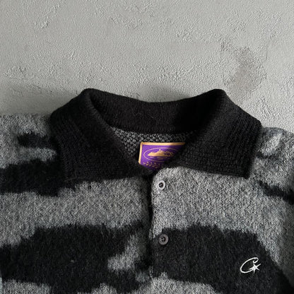 morehairfuzzy collar sweater-black