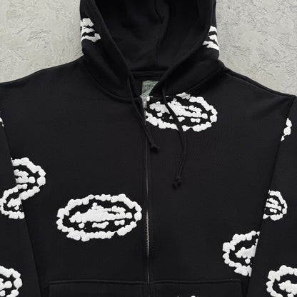 Cor X DenTears Zip Up Hoodie+DenTears Island Wreath Sweatpant -black
