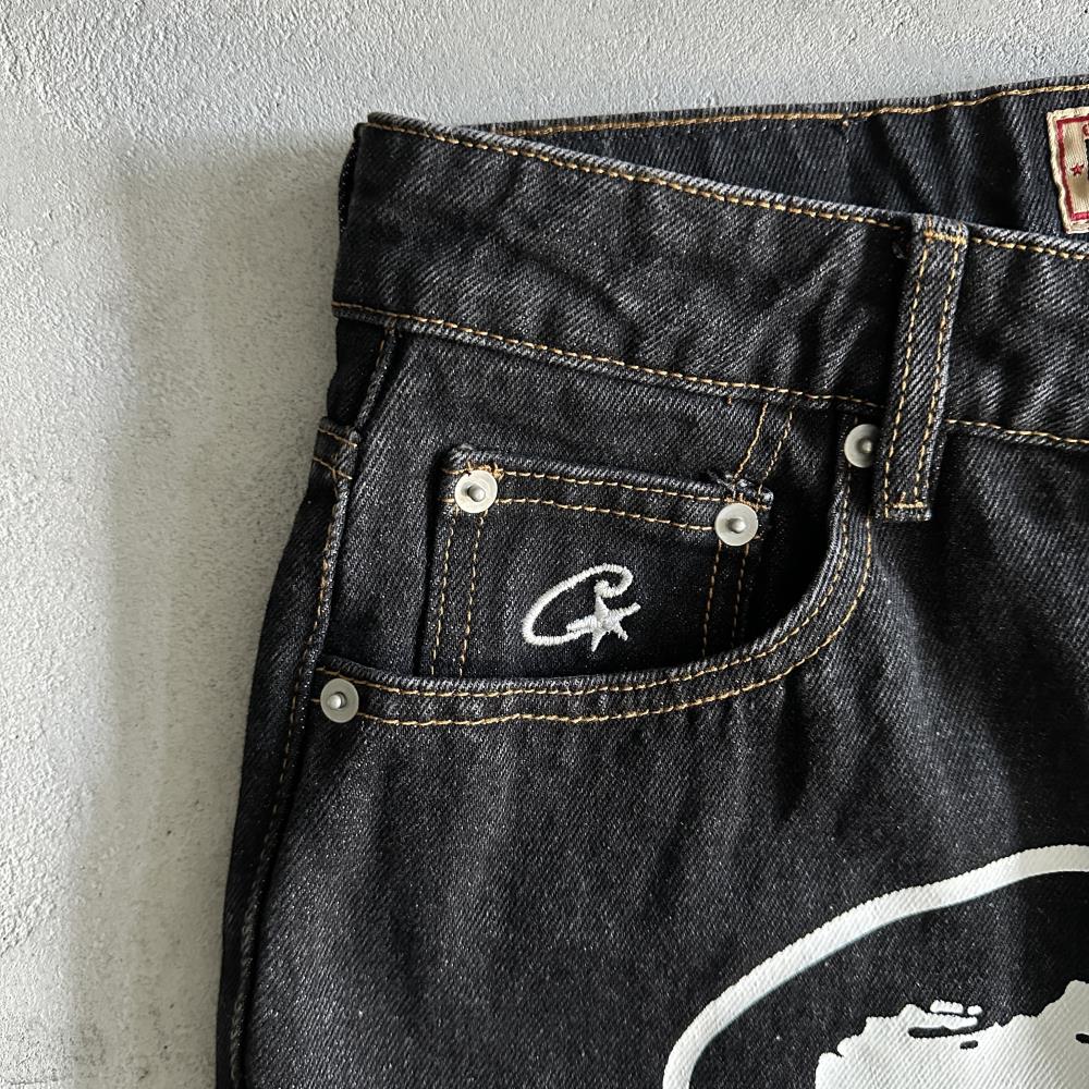CR island baggy jeans-black