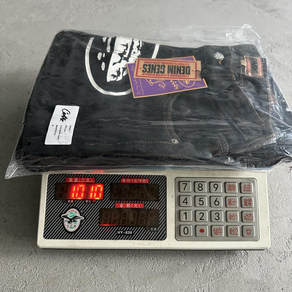 CR island baggy jeans-black