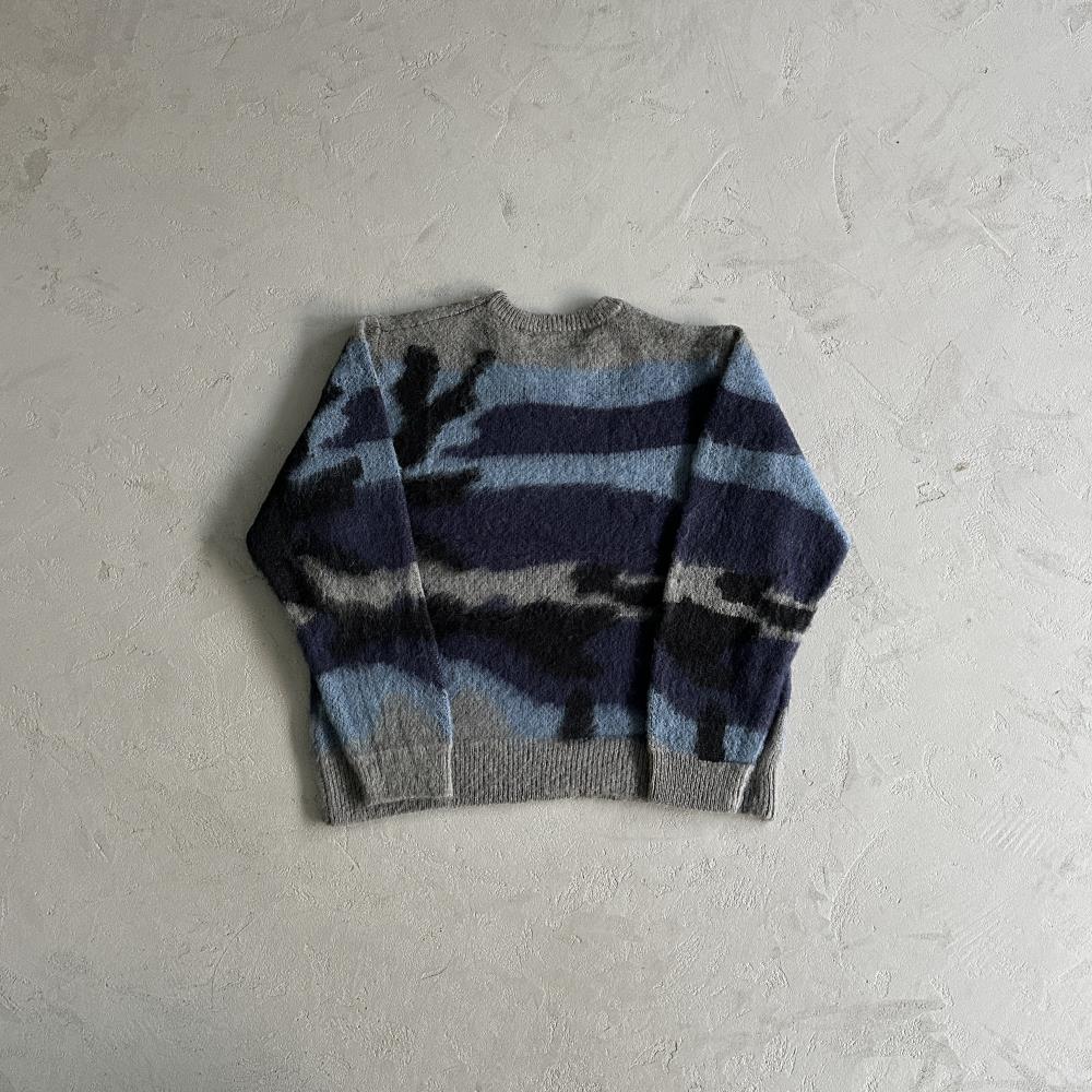 Mohair kmit sweater deep ocean camo