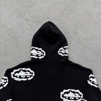 Cor X DenTears Zip Up Hoodie+DenTears Island Wreath Sweatpant -black