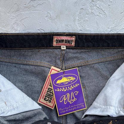 DUAL STRIPE BAGGY JEANS-black