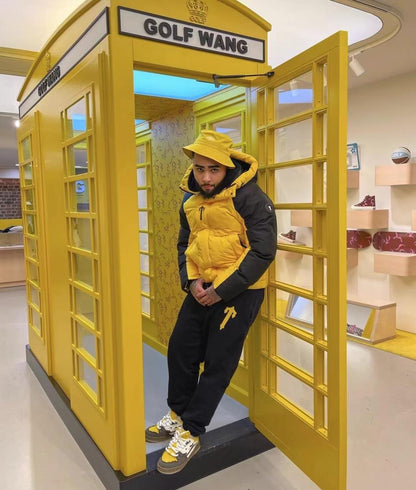 Decoded Arch Puffer Jacket Black Yellow