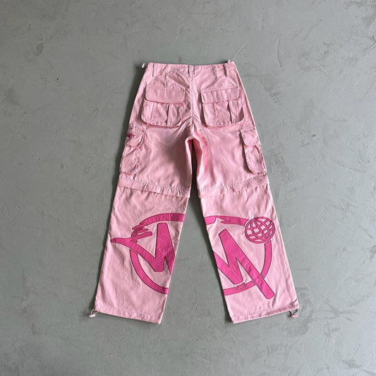 MT detachable cargo pants-pink