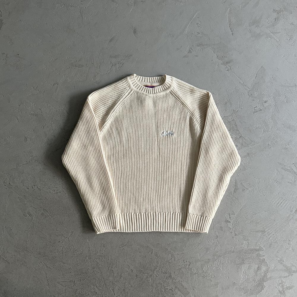 mixed yarn allstarz sweater-White