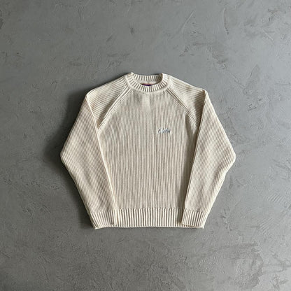 mixed yarn allstarz sweater-White