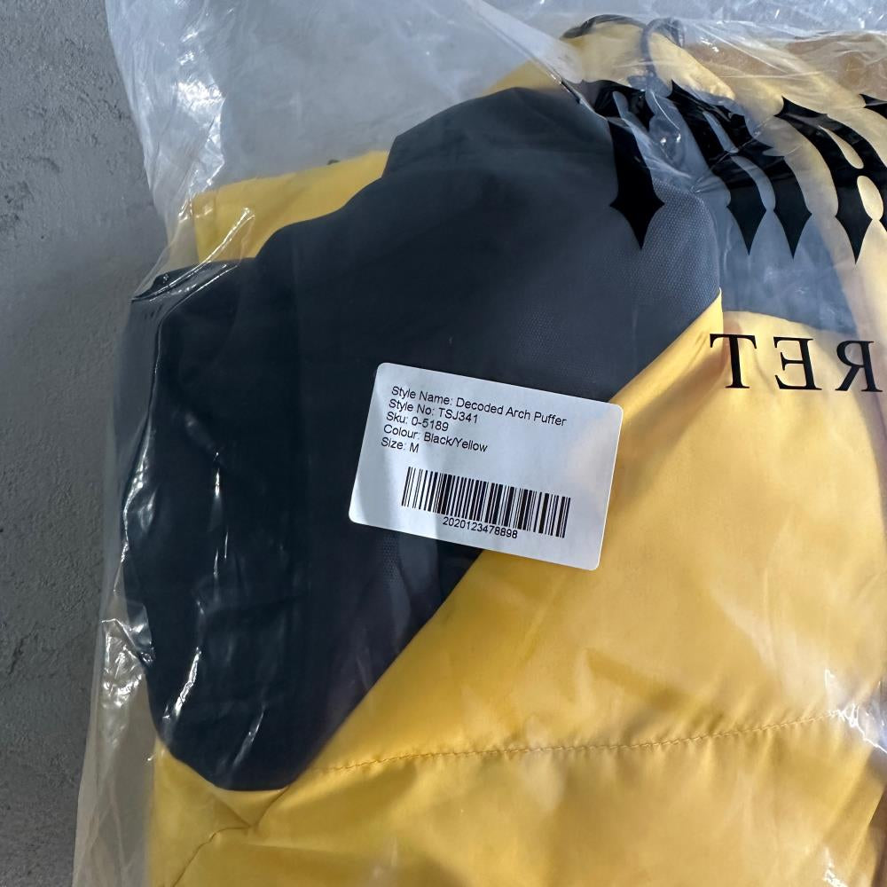 Decoded Arch Puffer Jacket Black Yellow